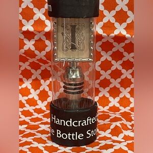 Mud Pie Silver Wine / Bottle Stopper with Monogram “I”, NIB!